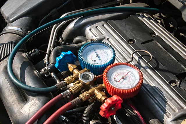"Close-up of automotive gauges used for vehicle diagnostics at Acur-It Auto Repair in Rohnert Park."