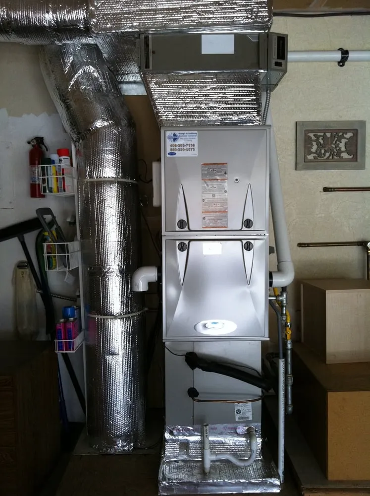 Newly installed HVAC system with shiny ductwork and insulation, installed by Air Quality Heating & Air Conditioning in a San Jose home.