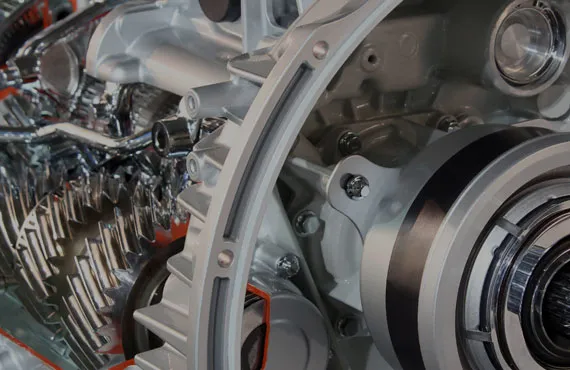 Close-up of intricate automotive engine components at Alameda Auto Care Center in Alameda, showcasing mechanical precision and engineering expertise.