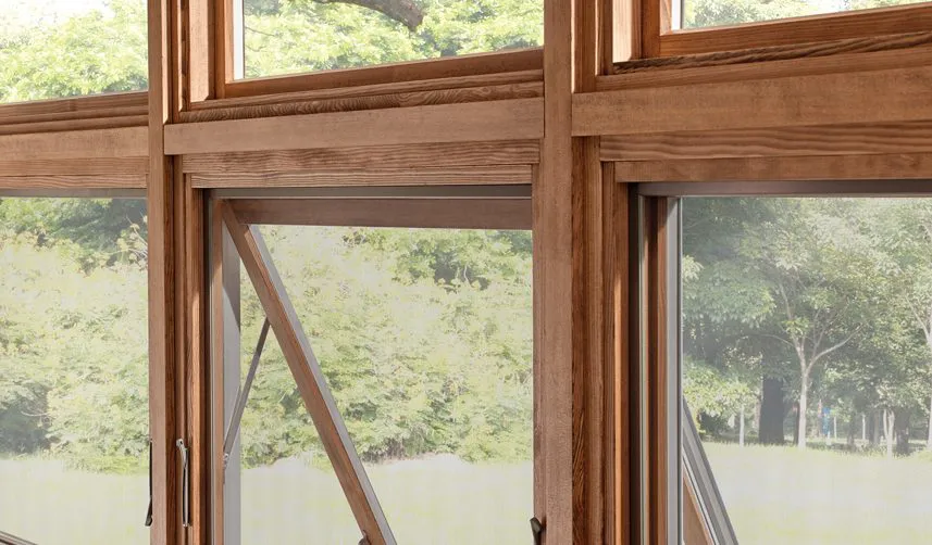 Wooden-framed windows with scenic outdoor view installed by American Home Renewal, Inc. in South San Francisco.