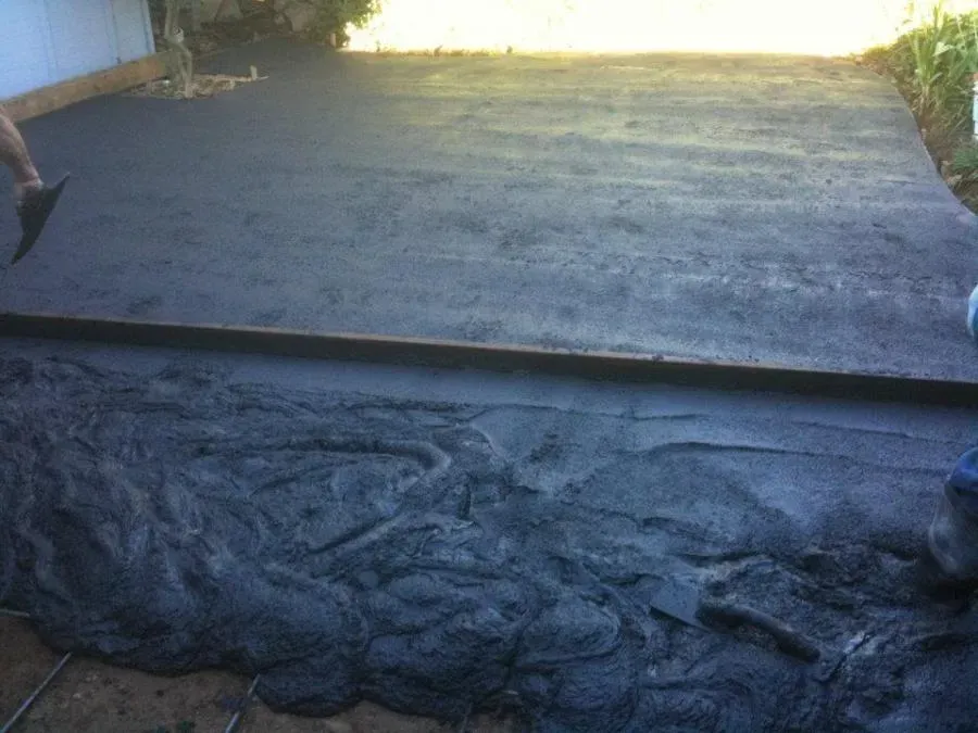"A freshly laid smooth concrete surface by BB & B Builders Inc. in Mendocino, showcasing meticulous craftsmanship."