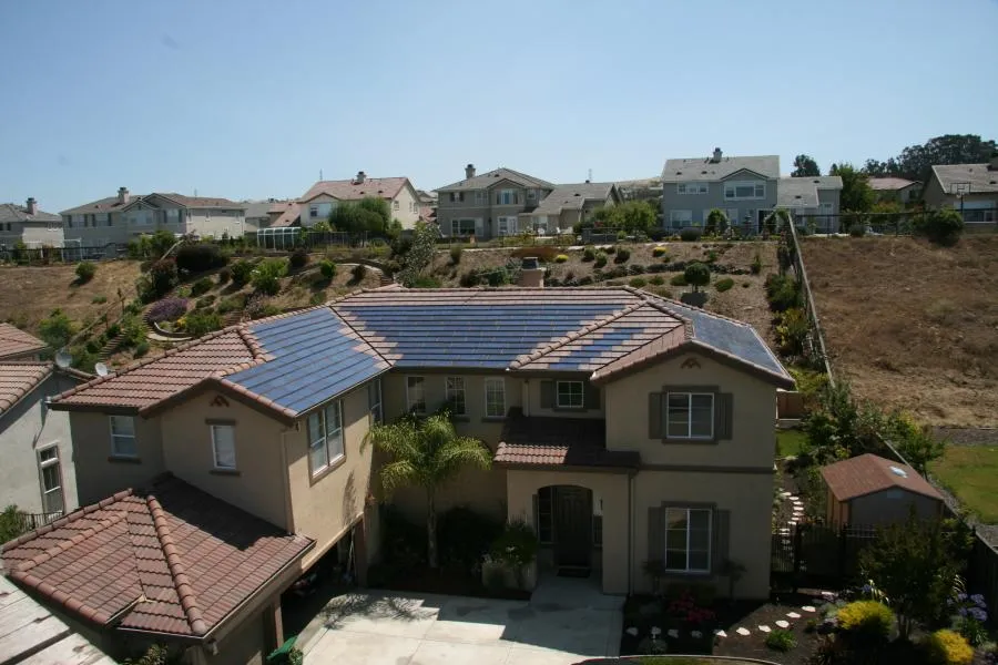 "A residence in Hayward with solar panels installed by Century Roof and Solar, showcasing a sustainable energy solution."