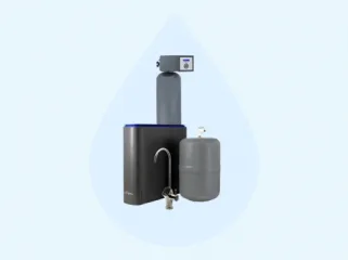 Image of a Culligan water purification system, featuring a filtration unit, faucet, and tank against a light background, representing Culligan Water of Sonoma County in Santa Rosa.