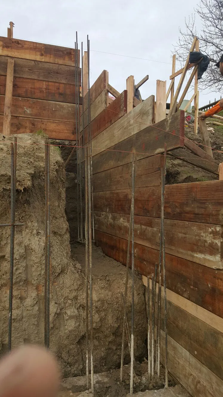 Image of a construction site with wooden formwork and rebar at Evenich Construction, Inc. project in Petaluma.