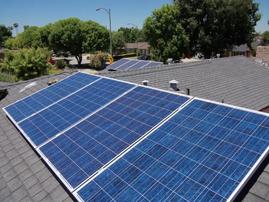"Solar panels on a rooftop in Concord, showcasing High Definition Solar's installation and technology."
