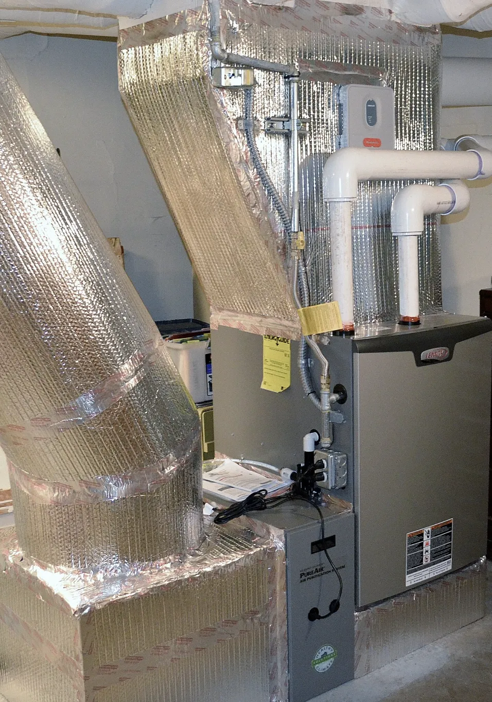 A modern HVAC system with insulated ducts, installed by Innovative Mechanical, Inc. in South San Francisco, demonstrating advanced heating and cooling technology.