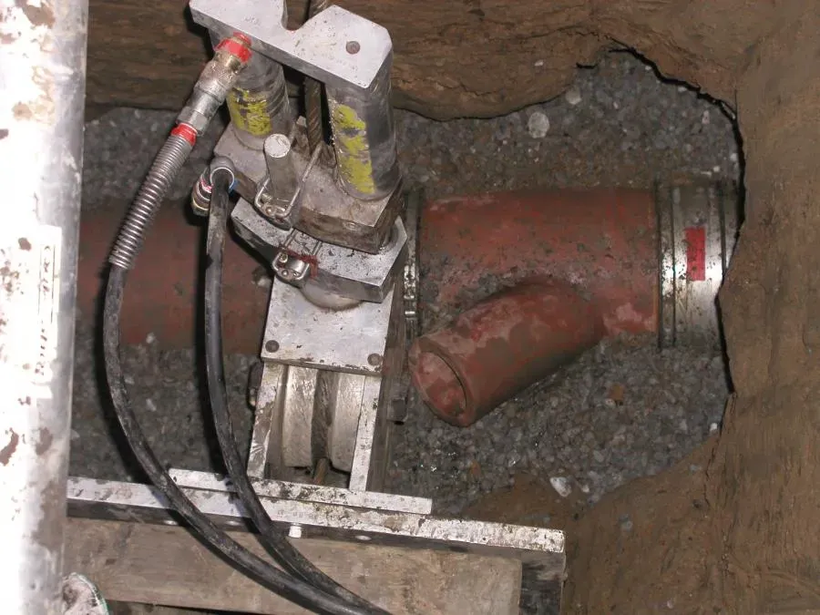 Image of an underground pipe repair using trenchless technology equipment, demonstrating Pipe Spy Inc.'s innovation in Berkeley.
