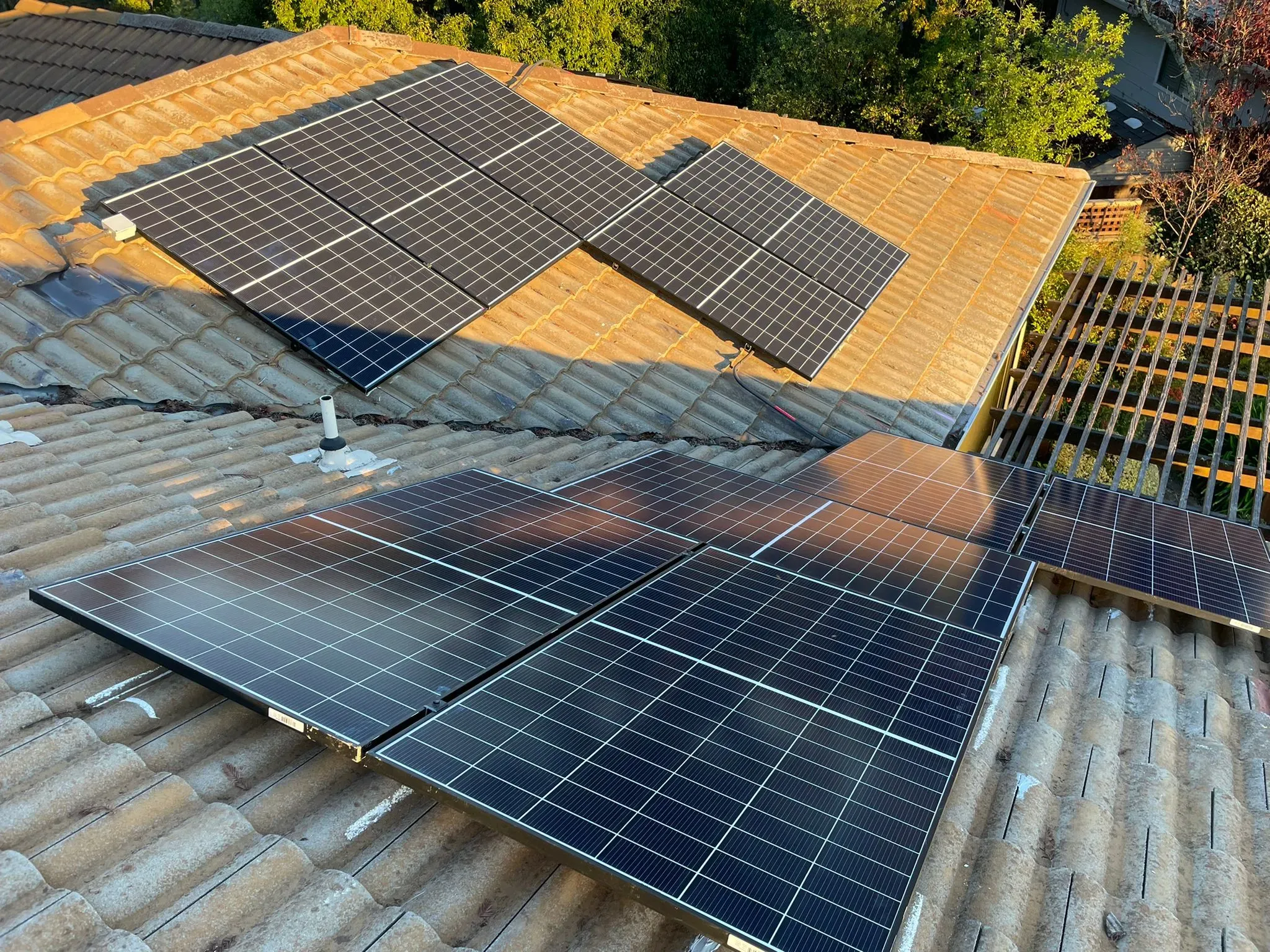 Solar panels installed on a tile roof, showcasing a sustainable energy solution provided by SolarUnion in San Francisco.